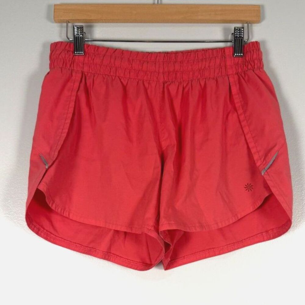 Athleta Running Shorts Women’s Small Pink Coral Athletic Lined Activewear 4”